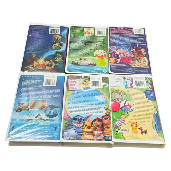 VHS Lot 6 Francais Disney Madeline Stitch Atlantis Tarzan Junge Clamshell French - Picture 2 of 7